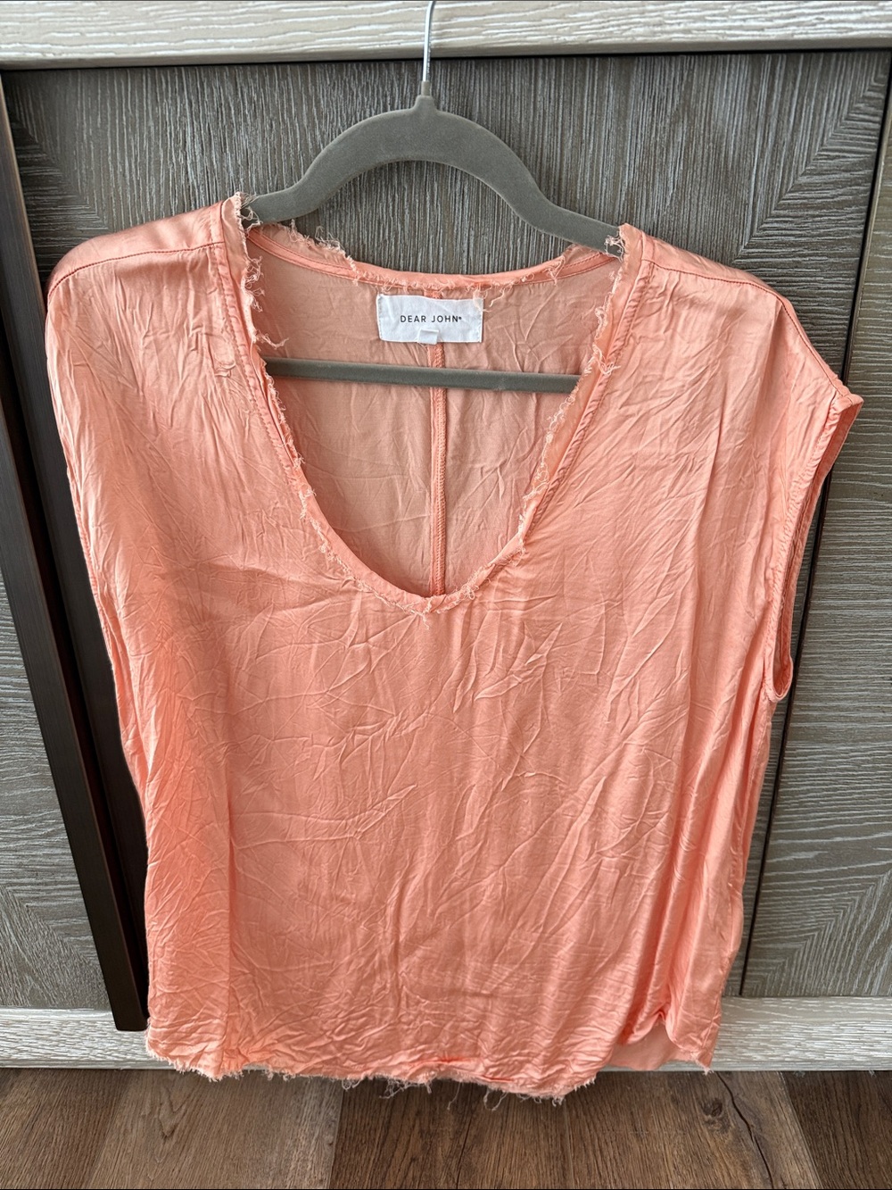 Dear John Peach light Coral Sleeveless top size medium